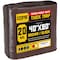 Core Tarps Heavy Duty Tarp, 80 ft L x 0.5 mm H x 40 ft W, 20 Mil, Brown/Black, Polyethylene CT-702-40X80 - alternate 1